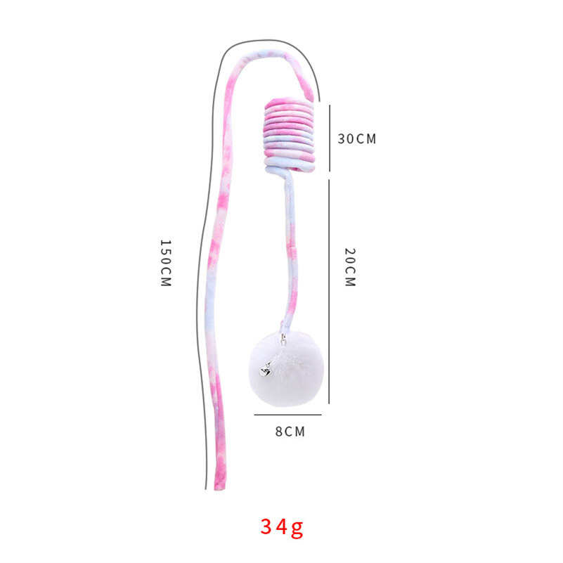 Pet Toy Funny Interactive Cat Stick Spring Rope Ball Plush Toy Play Training Cat Supplies