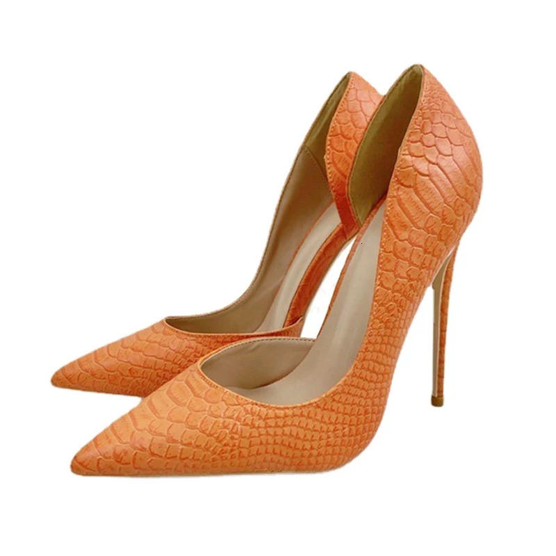 Womens Pointed Toe Pumps Spring And Autumn Snake Pattern Leather High Heels Fashion Office Sexy Female Shoes 8CM Stilettos 241209