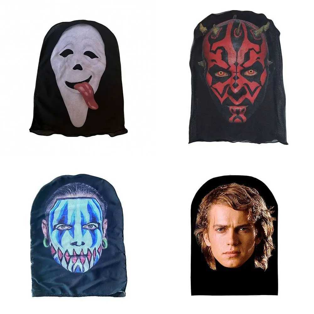 3pcsUnisex 3D Seamless Elastic Mesh Face Mask Multifunctional Outdoor Funny Riding Scarf Neckchief Dust Head Cover Headscarf CosplayXJ241209