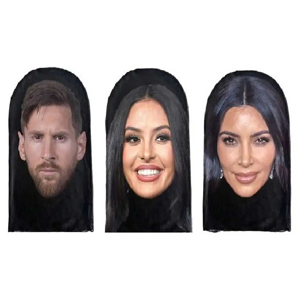 3pcsSunscreen Face Mask Trendy Funny Seamless Riding Bandana Celebrity Face 3D Mask OutsideXJ241209