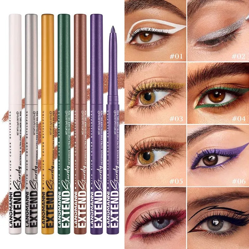 Waterproof Eyeliner Gel Pencil Gold Brown Lying Silkworm Pen Soft Easy Wear High Pigment Matte Eyeliner Lasting Shiny Eye Makeup 241209