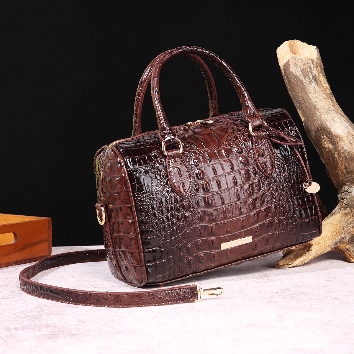 Hand Purses for Women Handbags Medium Top Handle Satchel Shoulder Bag Crossbody Handheld Crossbody Women's Bag Multi color Crocodile Pattern Brah