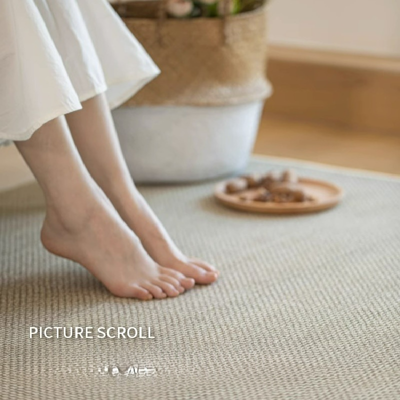 Carpet Living Room Solid Color Wabi-sabi 20 New Style Light Luxury Advanced Wash-free Wipeable Waterproof Simple Coffee Table Home Floor Mat H260226