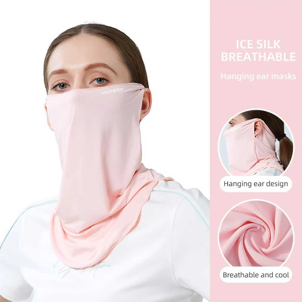 3pcsICE Silk Balaclava Face Mask Summer UPF50+ Dustproof Breathable UV Protector Motorcycle Cycling Bandana Headgear for Girl WomenXJ241209