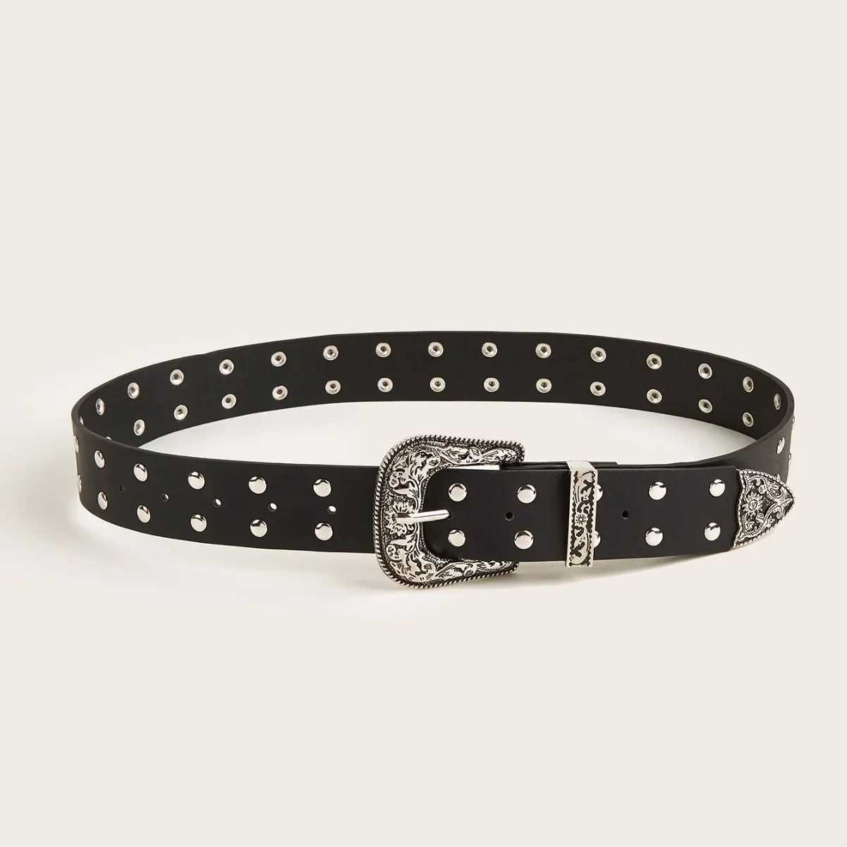 Retro Rivet Gothic Belt Brand Punk Y2k Metal Buckle Design Pu Belt Wen Mens Jeans Pants Decorative Belt X241209