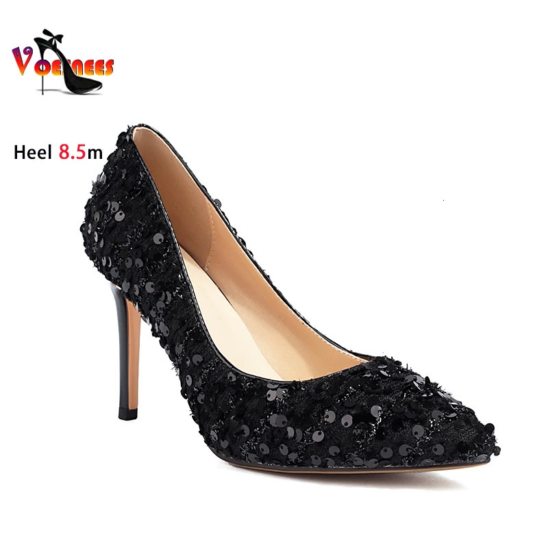 Women Pointed Toe High heels Glitter Sequin Stilettos Spring Autumn Lady Party Wedding Shoes Office Shallow Mouth Pumps 241209
