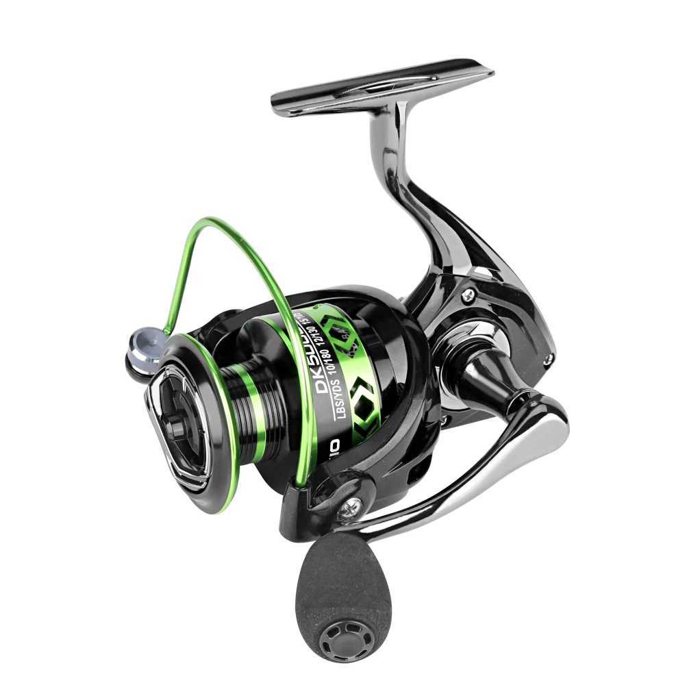 DKIO TK2000~7000 All-Metal Black Green Fishing Reel 5.2 1 Gear Ratio Max Drag 12kg Spinning Reel Freshwater Seawater Dual UseXJ241209