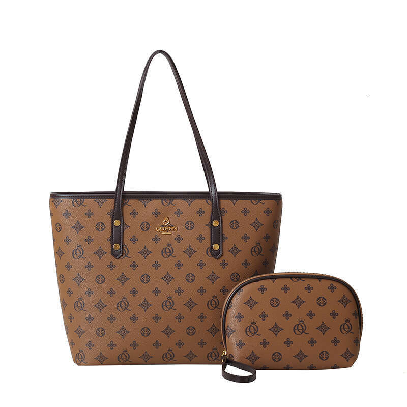 High end, light luxury, large women's fashionable and classic letter printed tote bag, designed with contrasting colors, shoulder bag