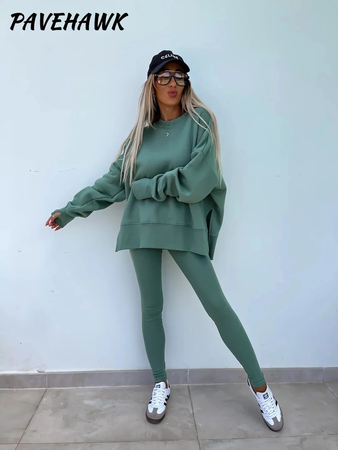 Women Autumn Winter O Neck Hoodie Legging Suit Casual Slim Fit Elegant 2 Piece Sets Solid Sport Pullover Trousers Jogger Outfit 241209
