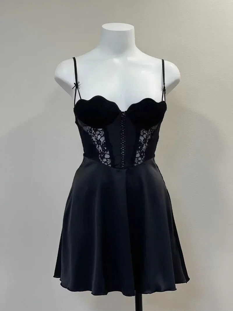 Elegant Nightgown Soft Silk Dress Sexy Women Nightwear Erotic Lingerie Sleepwear Summer Lace Hollow OUt Nightgowns for Ladies 241209