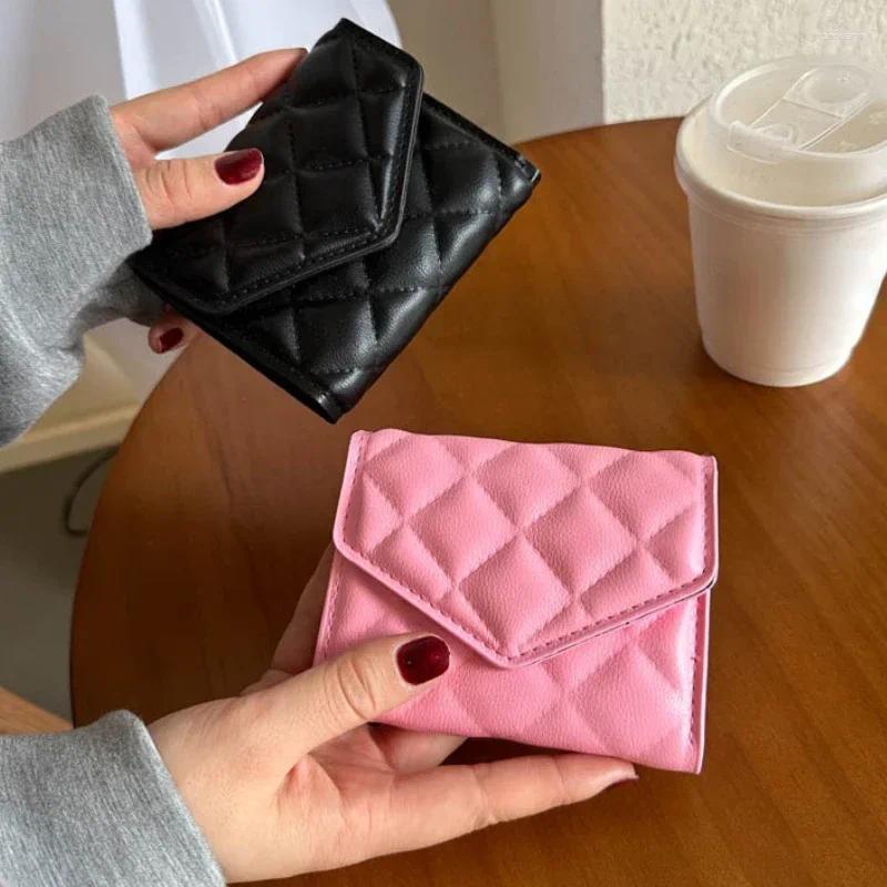 Free Shipping Wallets Large Capacity Multi-card Slot Portable Card Holder Bag Short Fashion Rhombus PU Wallet Purse For Women Designer Bag Luxury Bag 