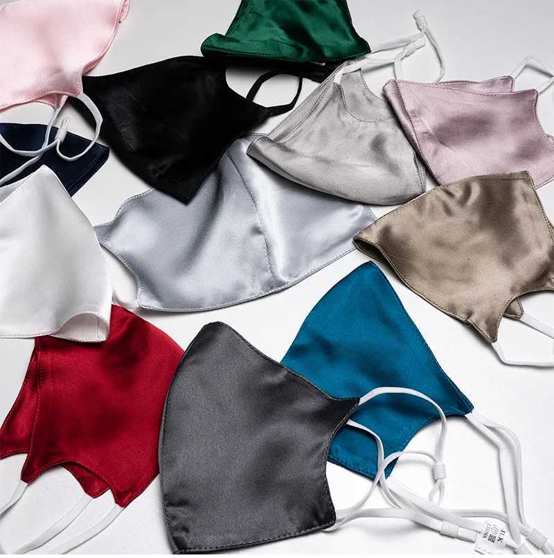 3pcs100% Double Silk Mouth Mask for Women Men Dustproof Adjustable Breathable Face Beauty Mask Summer Sunshade Reusable Face MasksXJ241209