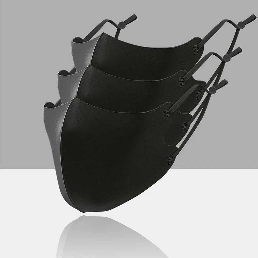 3Pcs Windproof Reusable Washable Mouth-muffle Anti Pollution Face Masks Fashion Face Mouth Mask Summer Ice Silk Cotton Dust MaskXJ241209