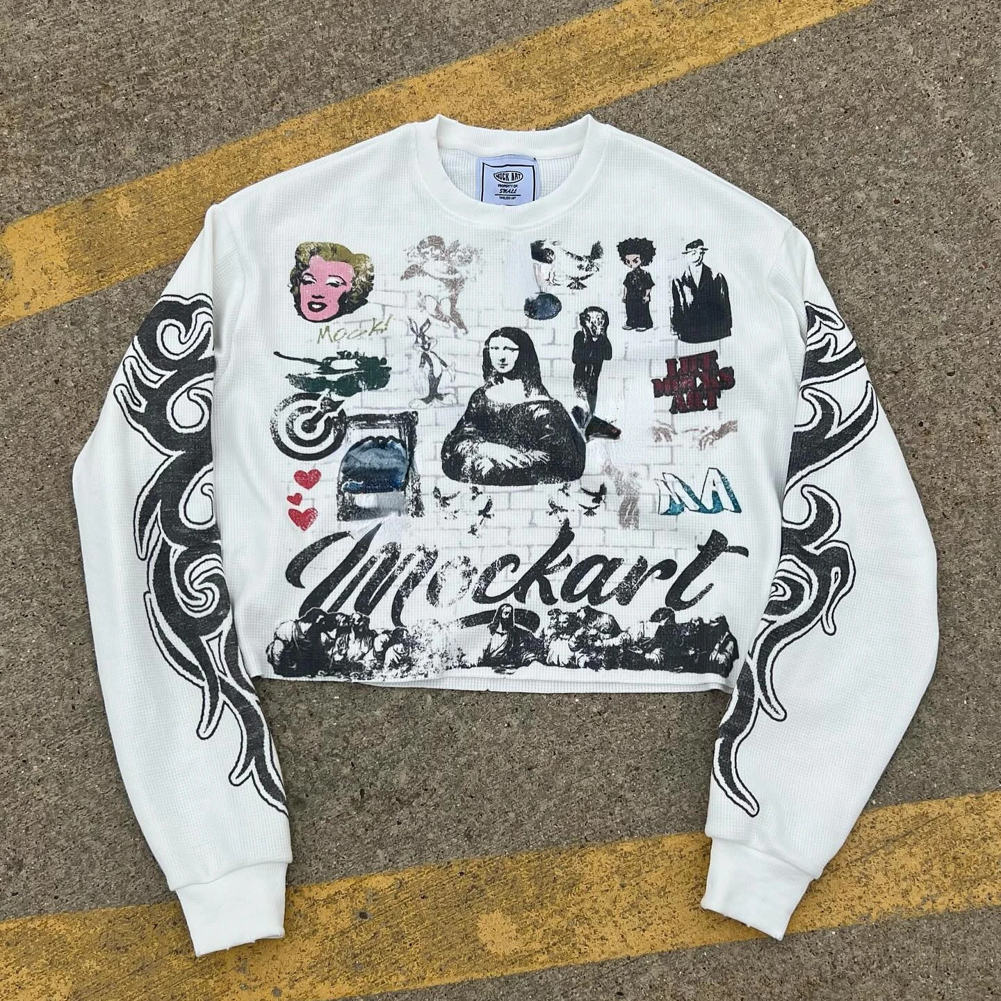 Y2K Autumn Long Sleeve Top Mens Harajuku Hip Hop Cartoon Graphic Printed Long Sleeve Gothic Fashion White T-shirt Top 241204