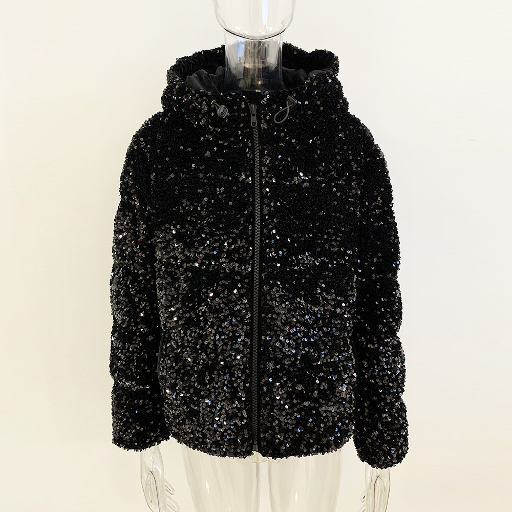 Bg White Duck Down Winter Jacket: Veet Glitter, Extra Warm