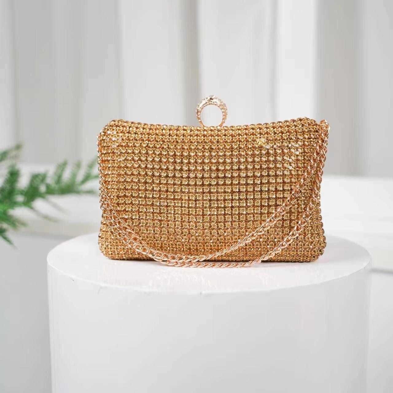 New Fashionable Rhinestone Dinner Bag Clutch Bag Frosted Handbag Shoulder Bag High-end Mommy Bag 240920