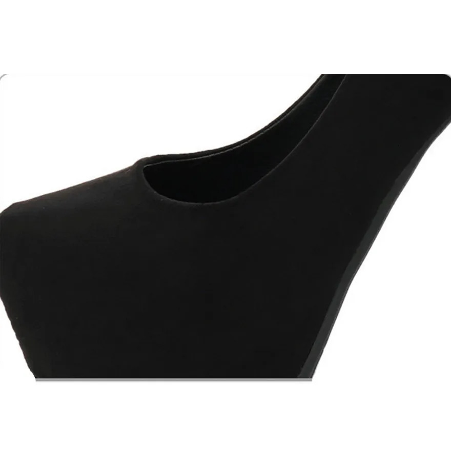 Fashion Flock Platform Women Pumps Round Toe Black Sexy Party Shoes Spring Shallow Super High Heels Office Lady Dress Shoes 241209