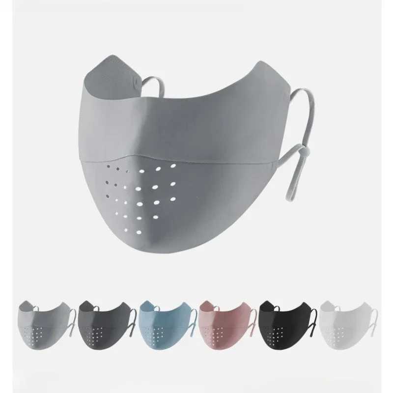 3pcsIce Silk Face Mask Uv Sun Protection Summer Adjustable Breathable Men Women Outdoor Running Cycling Sports MaskXJ241209