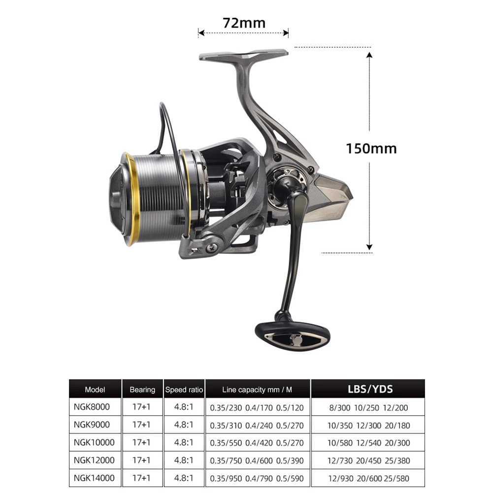 Ultralight Fishing Reels Metal Body Saltwater Freshwater Fishing Reel 17+1 Bearing Fixed Spinning Reels Carp Fishing AccoriesXJ241209