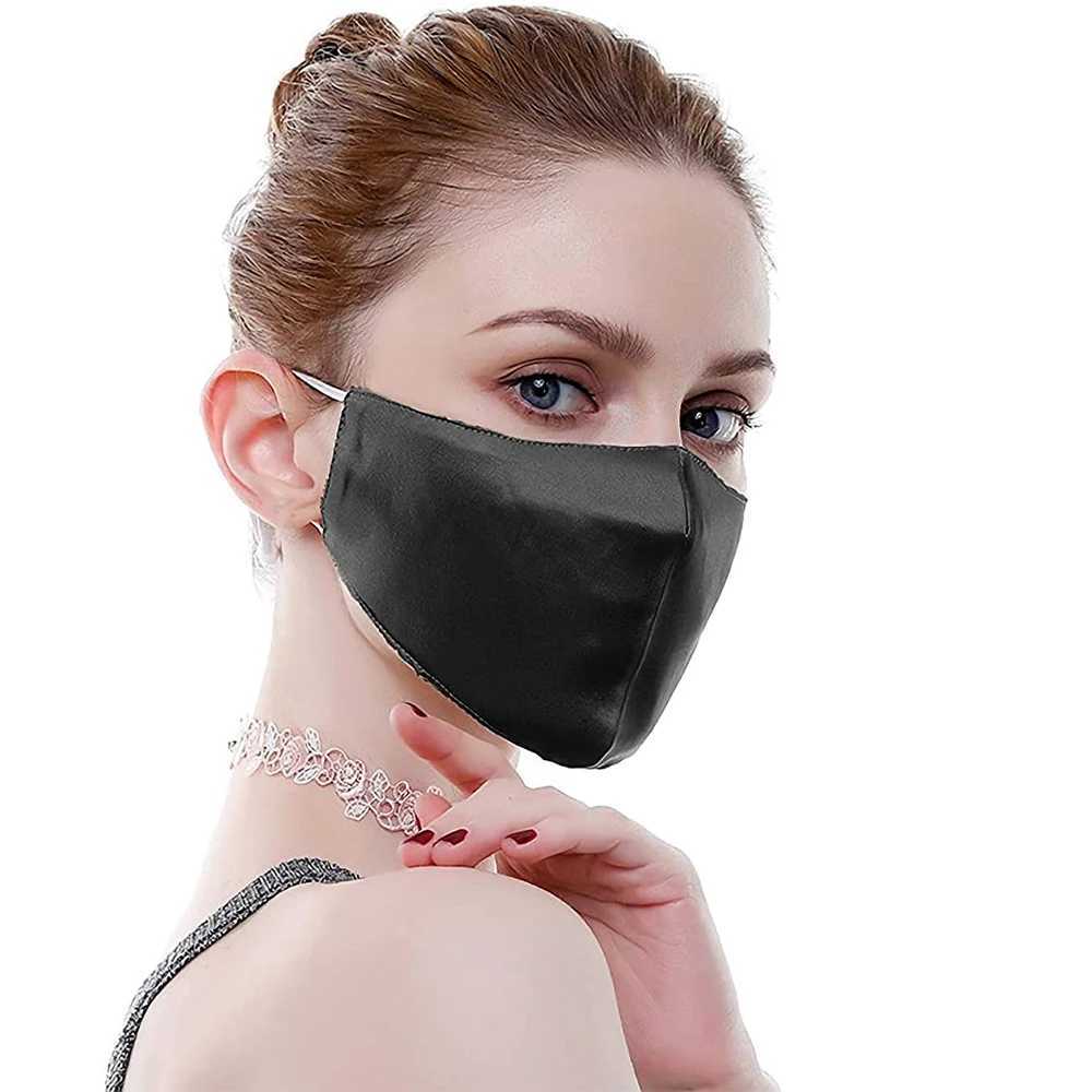 3pcs100% Double Silk Mouth Mask for Women Men Dustproof Adjustable Breathable Face Beauty Mask Summer Sunshade Reusable Face MasksXJ241209
