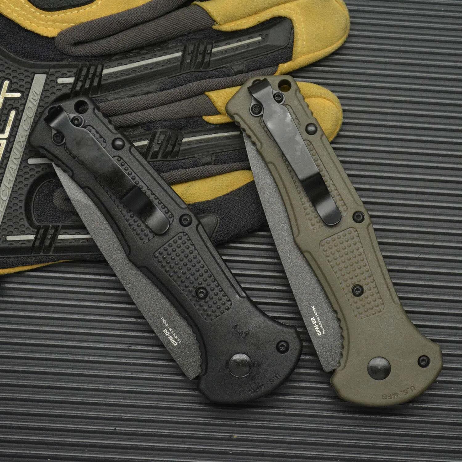 10Models Claymore Folding Knife 3.6 Cpm-D2 Blade, Grivory Handles