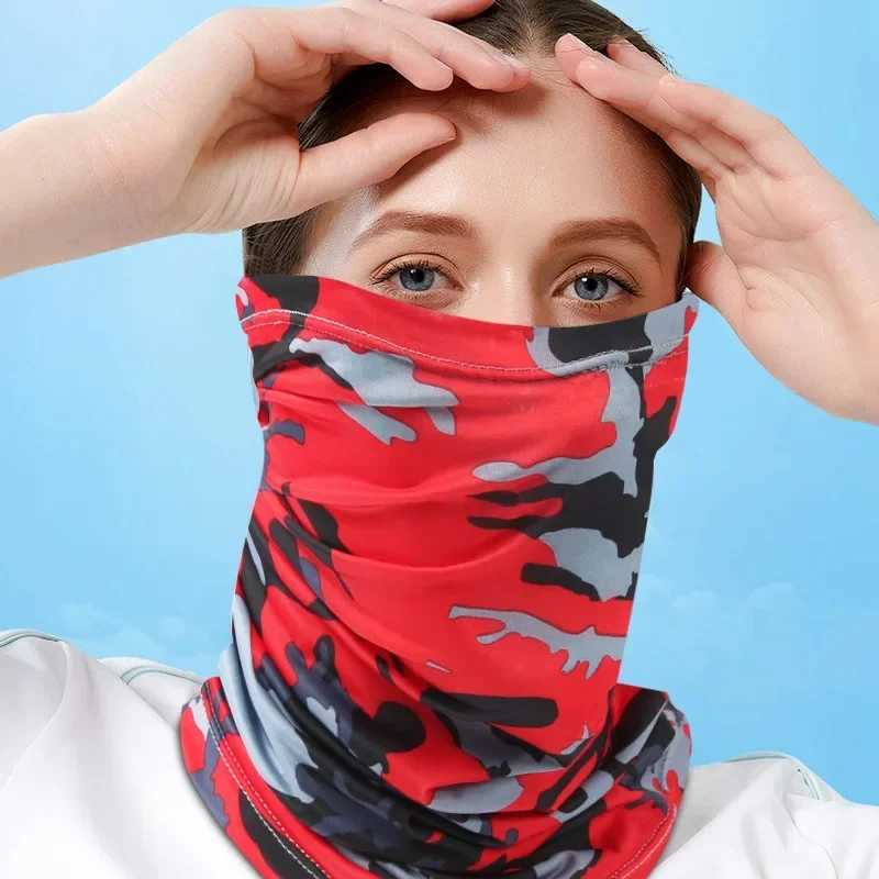 3pcsUV Protection Scarf Ice Silk Face Cover mask Neck Tube Quick-drying Outdoor Fishing Cycling Magic Motorcycle Breathable BandanaXJ241209