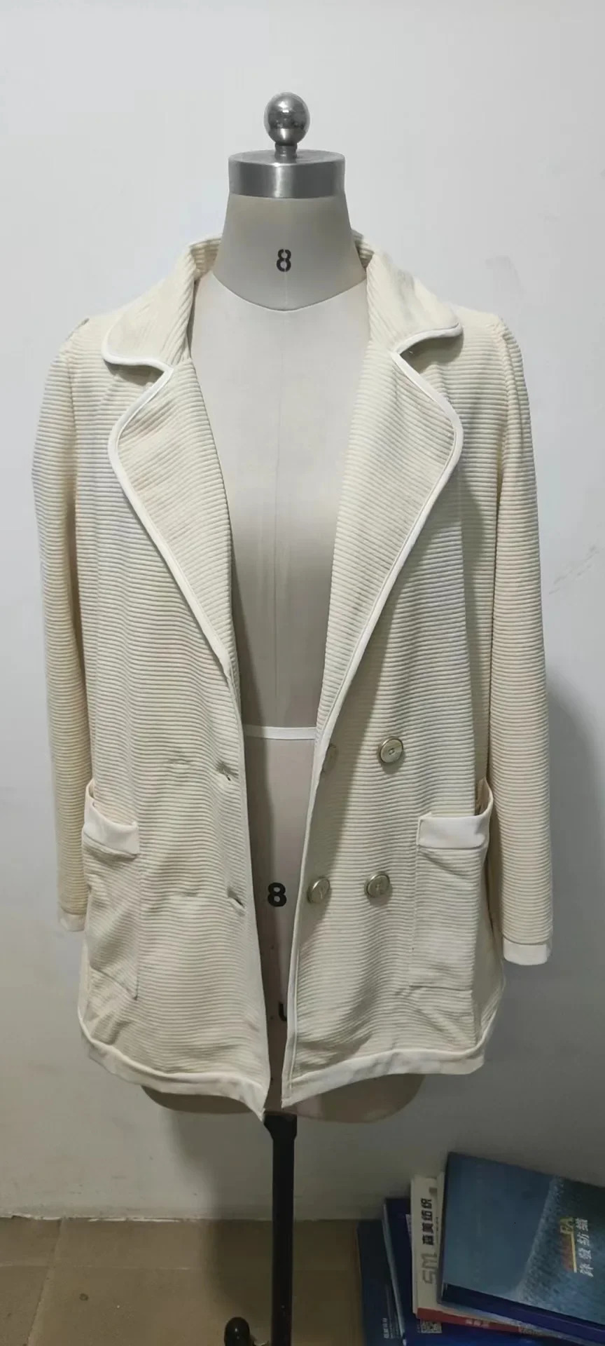 Women Double Breasted Button Solid Color Autumn Winter Blazer Jacket Fashion Casual Long Sleeve Coat Cardigan 241209