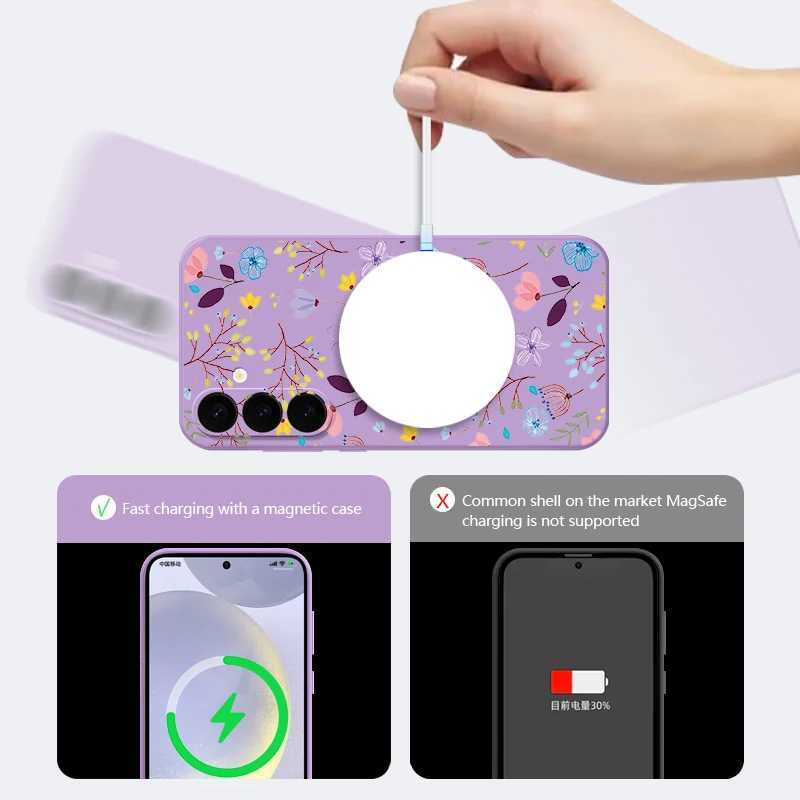 Designer Phone Case For Galaxy S24 S23 S22 S25 Ultra Plus S20 S23 FE magnetic phone cases for wireless charging TPU phone covers M241209