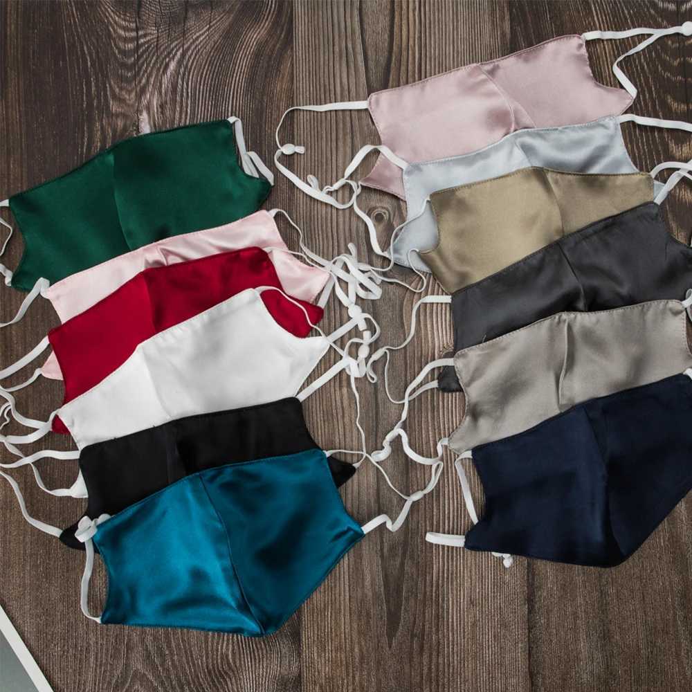 3pcs100% Double Silk Mouth Mask for Women Men Dustproof Adjustable Breathable Face Beauty Mask Summer Sunshade Reusable Face MasksXJ241209