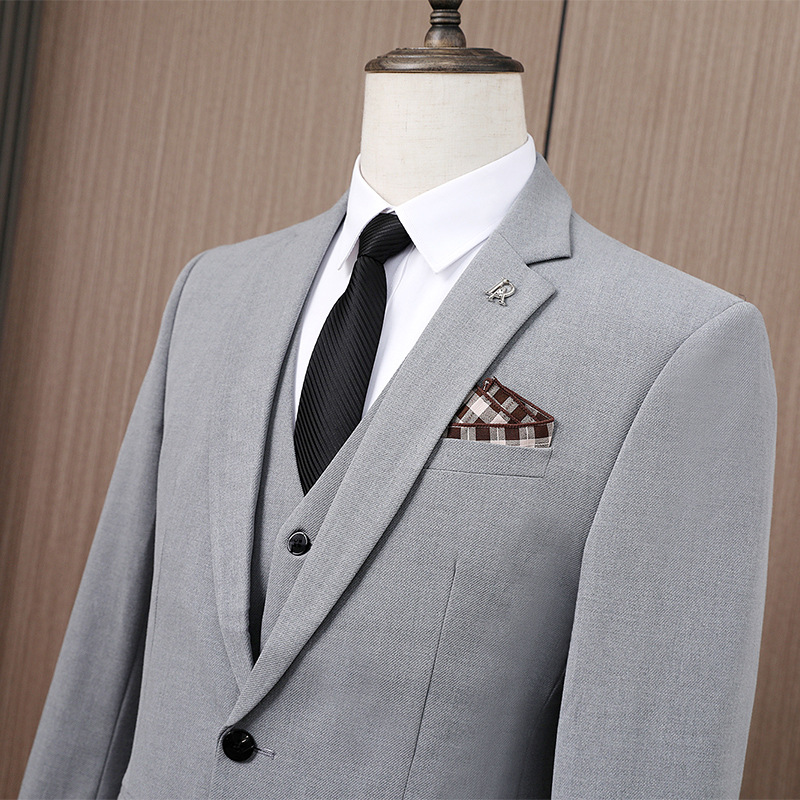 L1131 High-grade suit Korean style slim fit business casual suit groom wedding dress