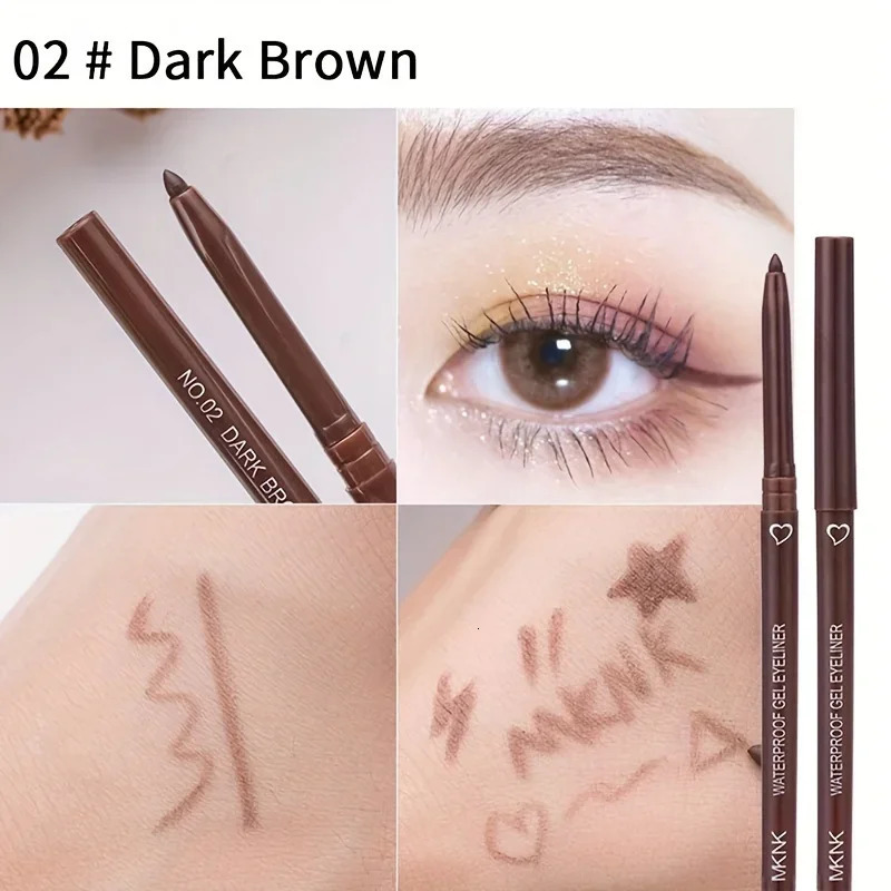 Smooth Waterproof Eyeliner Gel Pencil Blue Brown Eyeliner Soft Easy Wear High Pigment Matte Concealer Pen Lasting Eyes Makeup 241209
