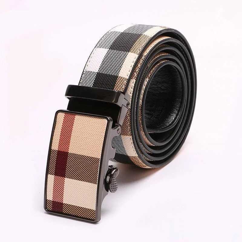 2024 new mens striped leather strap fashion strap mens leather strap authentic buckle M pure leather business casual strap X241209