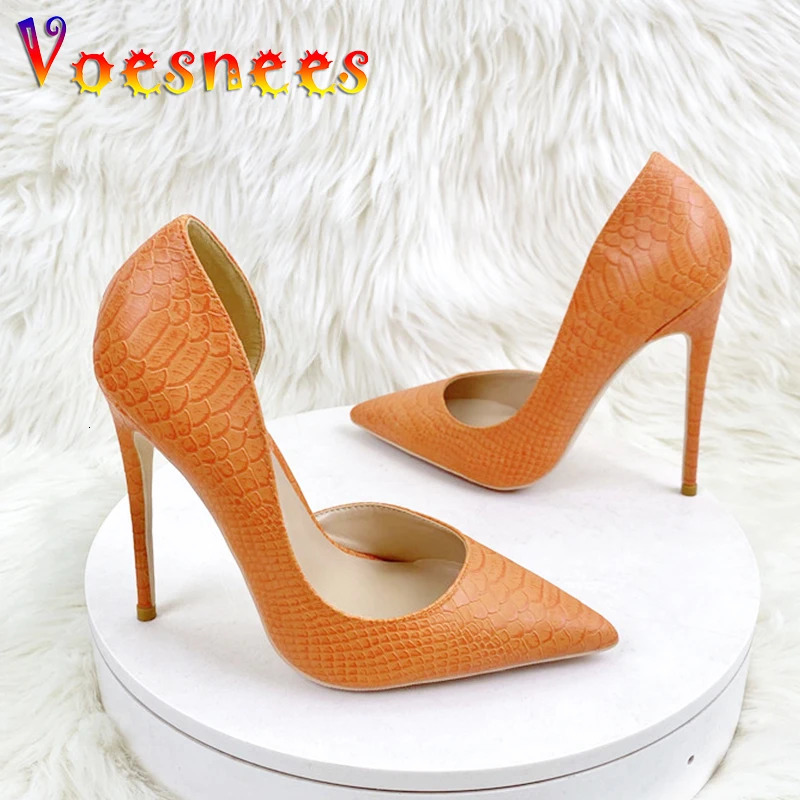 Womens Pointed Toe Pumps Spring And Autumn Snake Pattern Leather High Heels Fashion Office Sexy Female Shoes 8CM Stilettos 241209