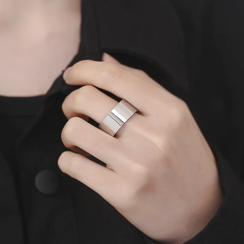 Hiphop Stainless Steel Non fading Large Wrench Ring Commemorative Fashion Simple Wide Edition Mens Ring Jewelry Gift 241209