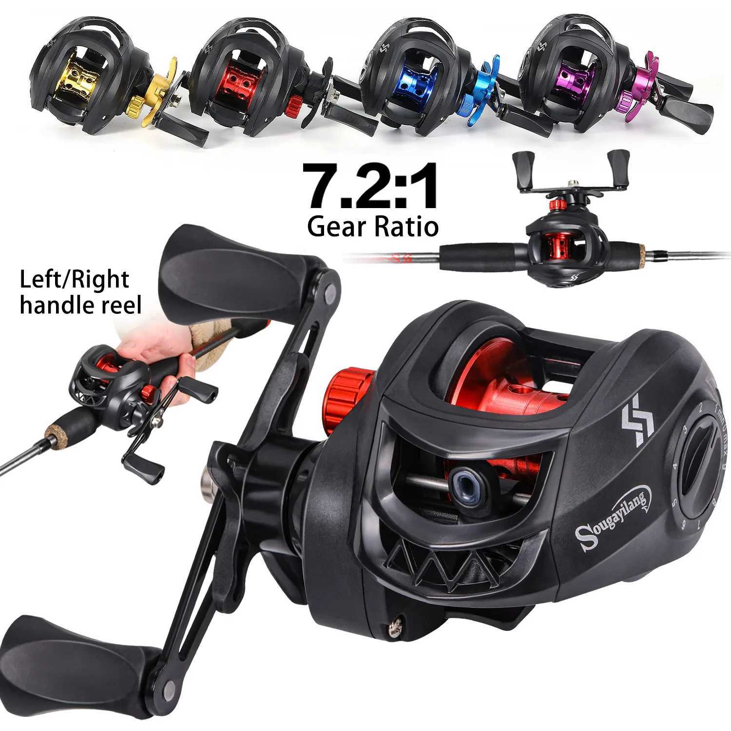 Sougayilang New Baitcasting Fishing Reel 7.2 1 High Speed Gear Ratio Max Drag 8kg Casting Reel for Trout Pike Bass Fishing PescaXJ241209
