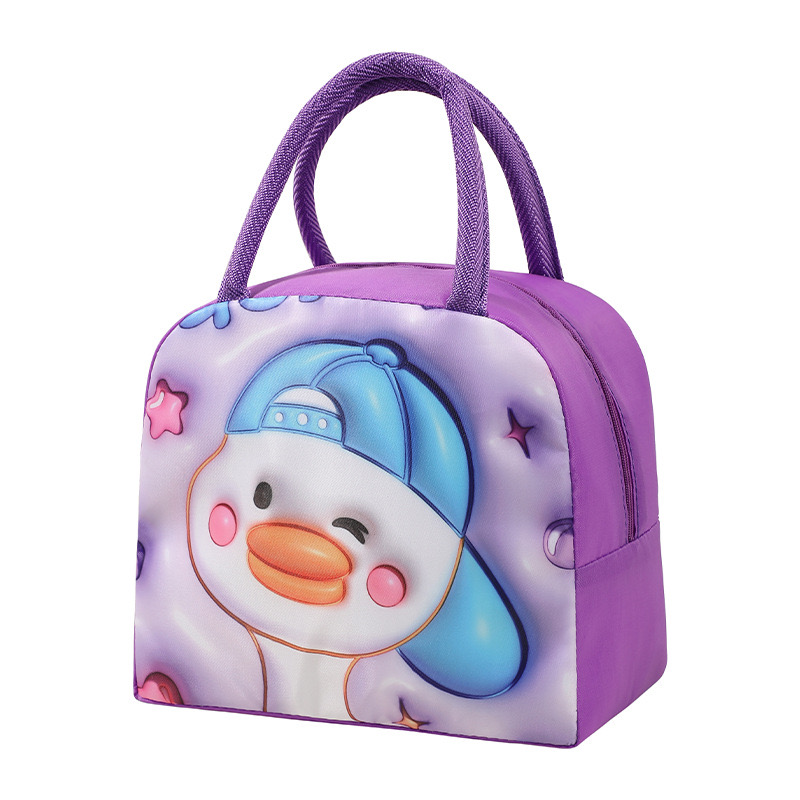 2025 new 3D cartoon cute box Oxford cloth insulation office worker lunch student carry meal bento bag zhanyishengli
