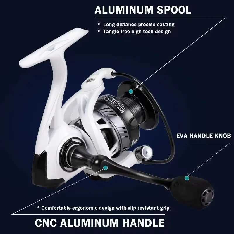 Sougayilang Spinning Fishing Reels11+1BB 5.2 1 High Speed Ratio Fishing Reels Max Drag 8kg EVA Hand Carp Fishing Reels PescaXJ241209