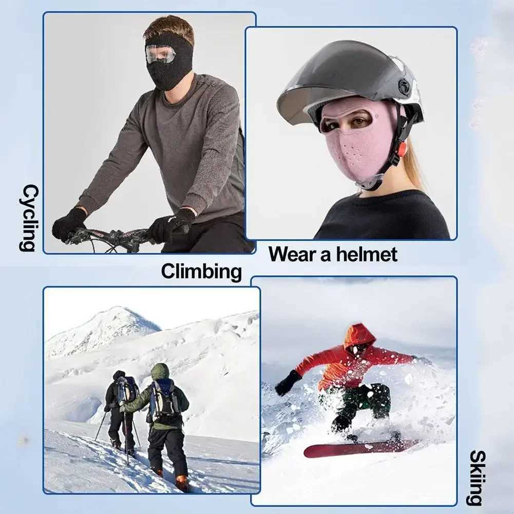 3pcsAutumn Winter Warm Mask Polar Fleece With Removable Riding Windproof High-definition Goggles Anti-fog Visor ProtectionXJ241209