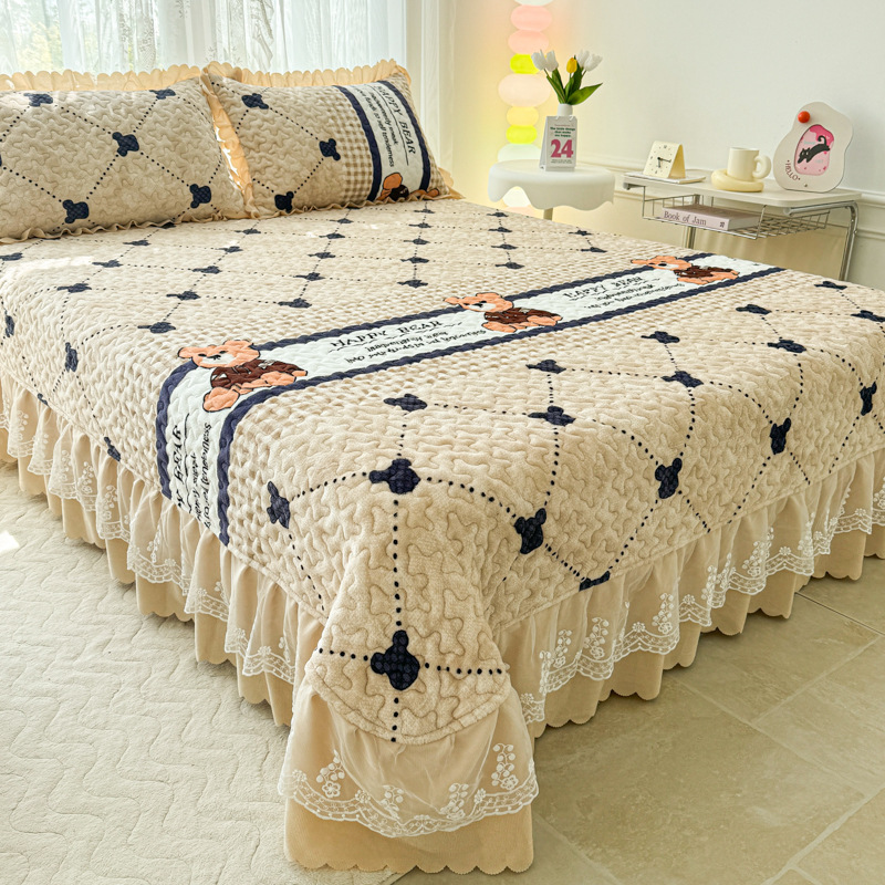 Autumn and Winter Thickened Milk Fluff Edge Duvet Cover