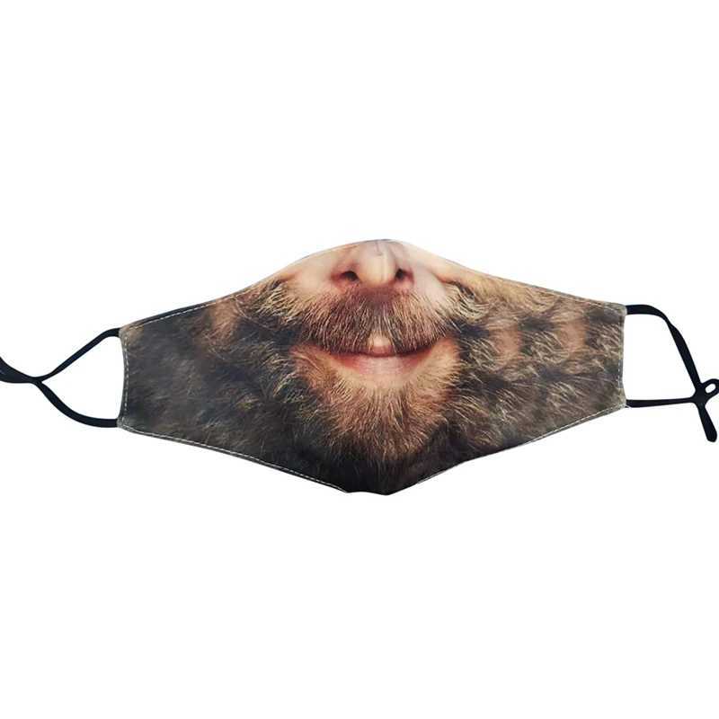 3pcsAdults Mouth Masks Comical Printed Cotton Blend Facial Expressions Fashion Face Shield Masque Facial Masks Halloween SupplyXJ241209