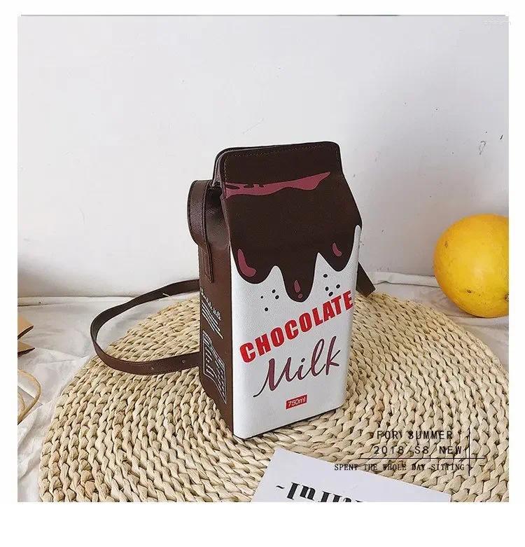 Drawstring Cute Milk Box Women Shoulder Bag Summer Printed Fruit Cartoon Strawberry Banana PU Small zhanyishengli