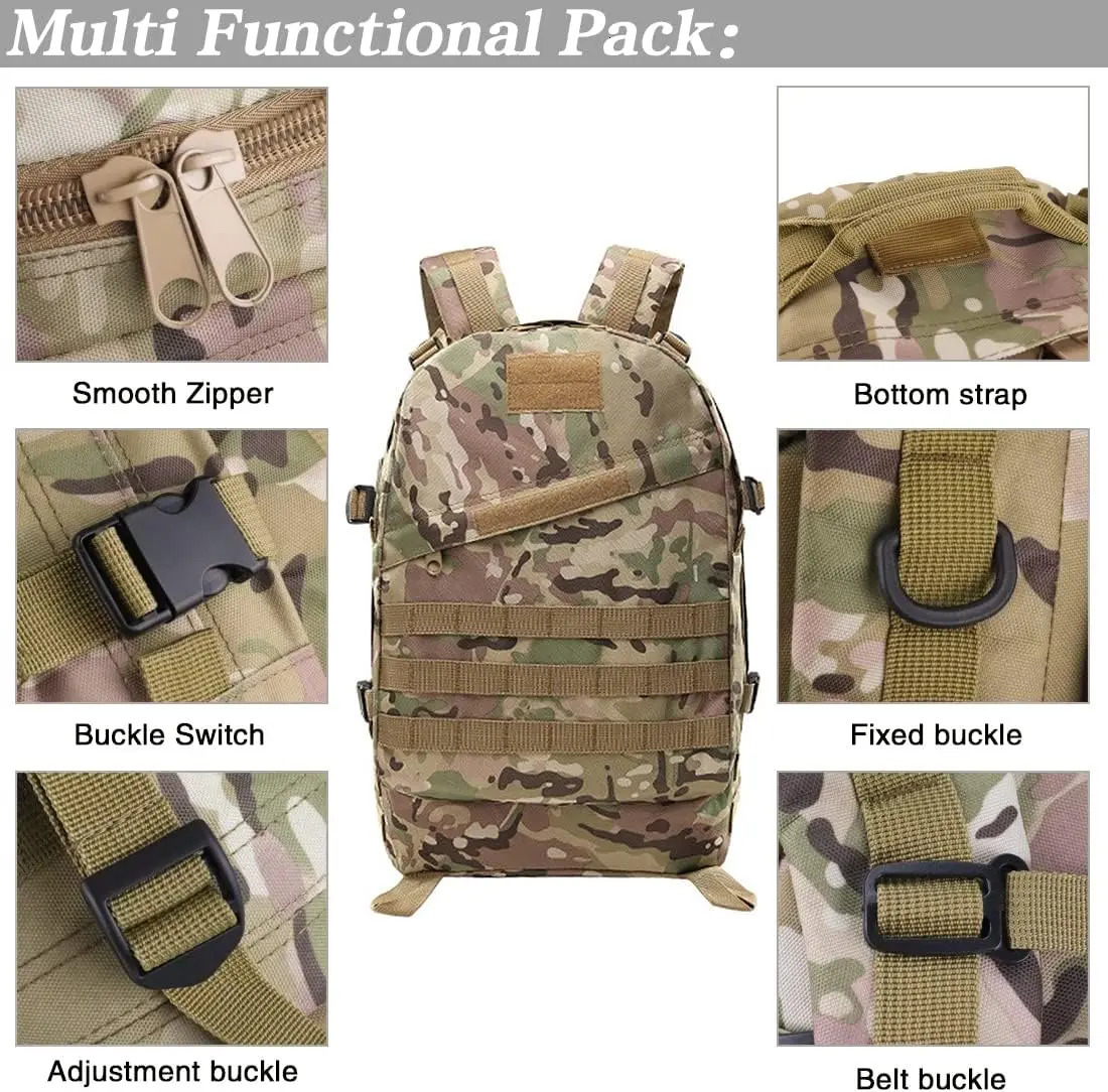 40L Camping Hiking Backpack Outdoor Tactical Backpacks Climbing Backpack 3D Outdoor Sport Trekking Rucksack Travel Bag 241209