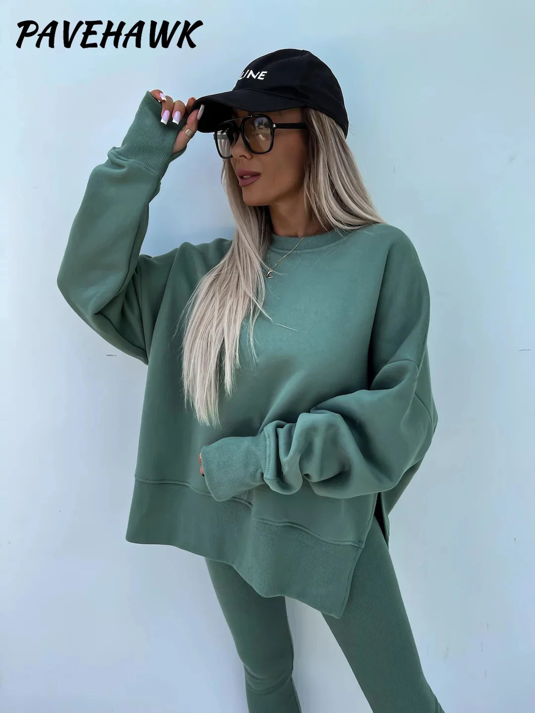 Women Autumn Winter O Neck Hoodie Legging Suit Casual Slim Fit Elegant 2 Piece Sets Solid Sport Pullover Trousers Jogger Outfit 241209