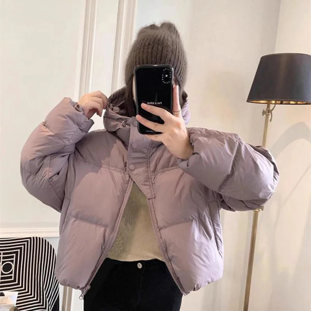 Autumn and winter leisure park womens fashionable white duck down jacket with hood warm size thick coat 241209