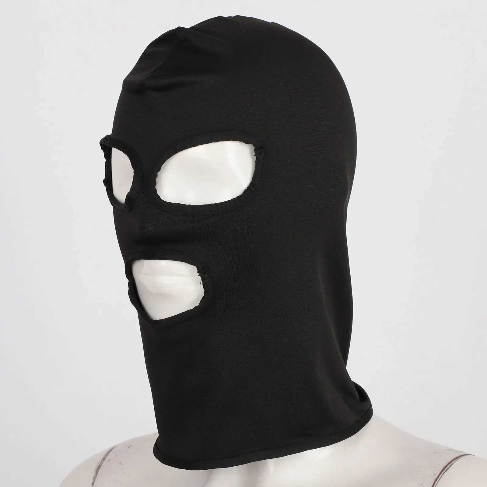 3pcsAdult Mask Halloween Black Breathable Headgear Full Head Cover Face Mask Stretchy Balaclava Hoods for Cosplay Club MotorcycleXJ241209