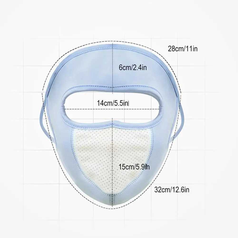 3pcsWomen Men Sunscreen Mask Outdoor Sports Cycling Breathable Washable Reusable Double Layer Ice Silk Masks Anti-UV Sun Face CoverXJ241209