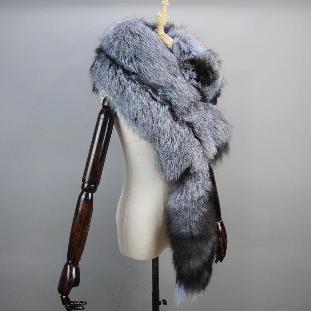 Natural One-Piece Fox Fur Collar Warm Soft Real Fox Fur Scarf Fashion Party Women Real Winter Fox Fur Scarves 241209