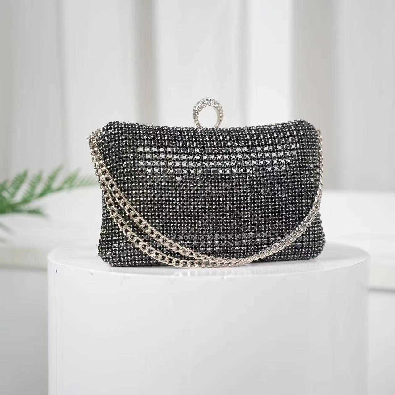 New Fashionable Rhinestone Dinner Bag Clutch Bag Frosted Handbag Shoulder Bag High-end Mommy Bag 240920