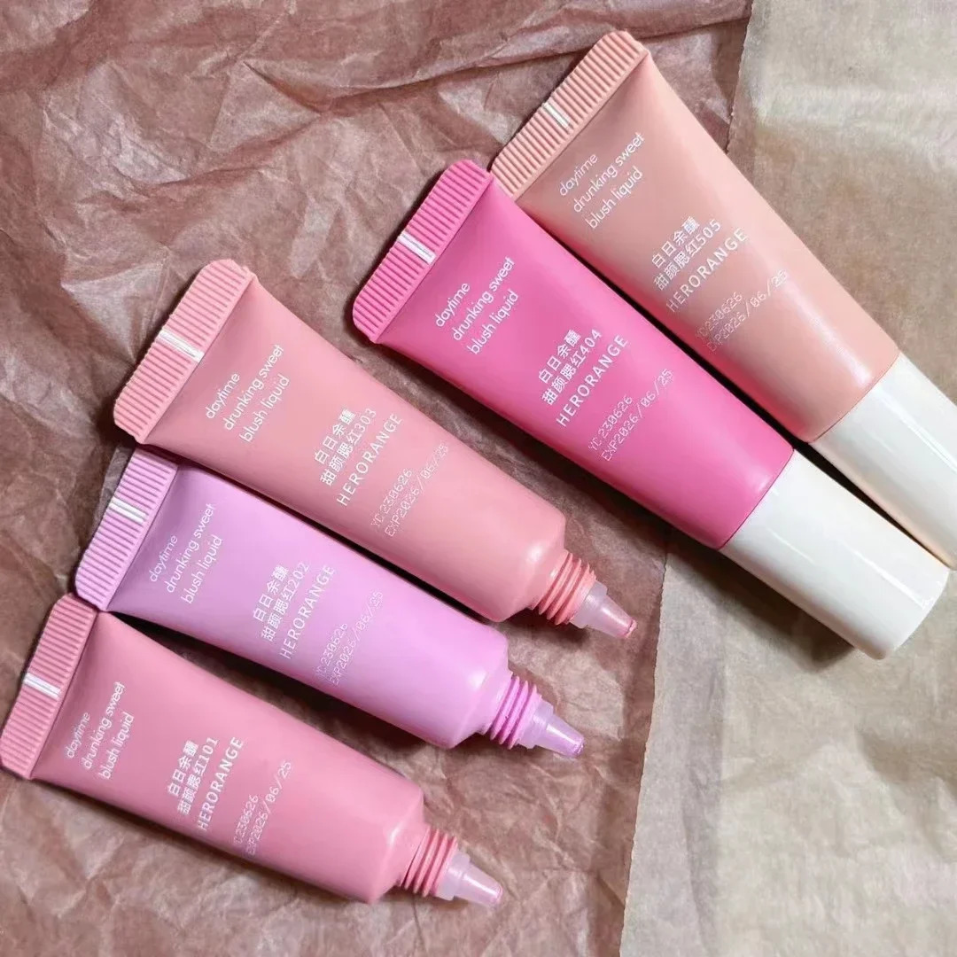 Cheek Blush Pigment Tube Moisturizing Rouge Blush Professional Cosmetic for Face Blusher Lasting Liquid Blush Brightening Makeup 241209