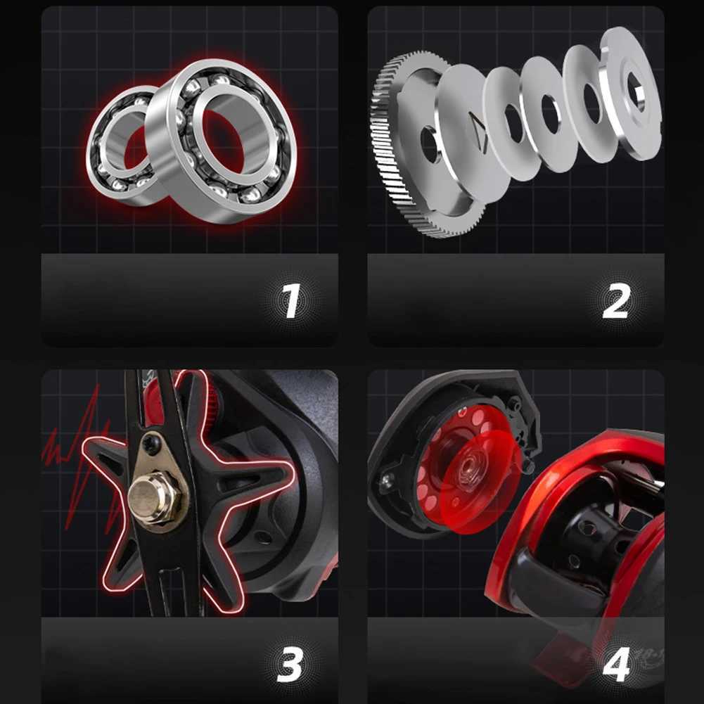 Lowprofi Reel Baitcasting Fishing Reels Fishing Tack Right / ft Handed Gear Ratio 7.2 1 Casting Reel Metal Body 8KG MaxXJ241209